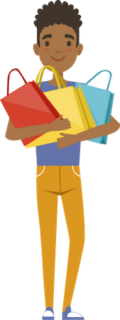 Male holding shopping bag  Illustration