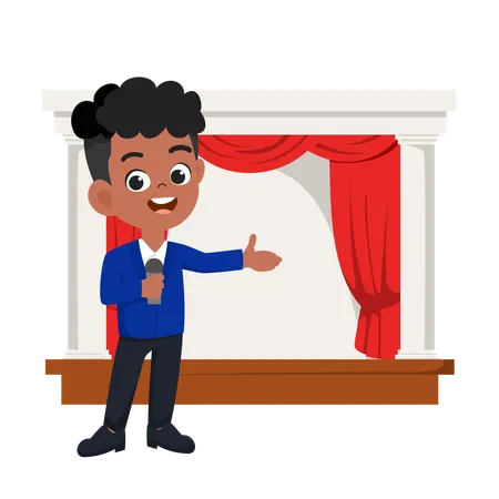 Male host on stage  Illustration