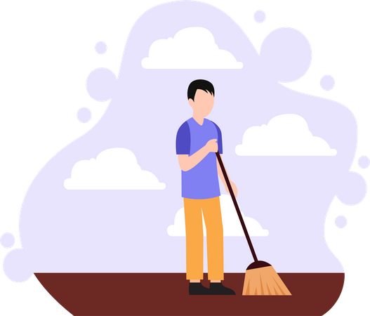 Male house keeper  Illustration