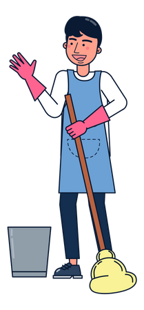 Male housekeeper Illustration