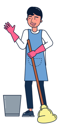 Male housekeeper  Illustration