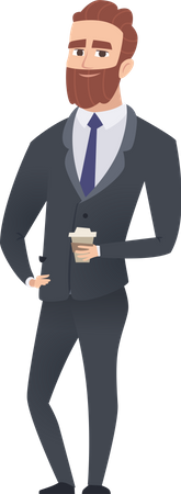Male HR manager having coffee  Illustration