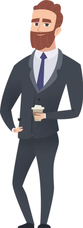 Male HR manager having coffee  Illustration