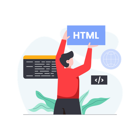 Male HTML developer Illustration