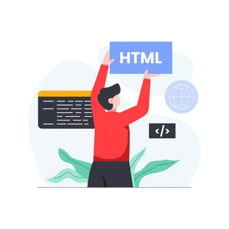 Male HTML developer Illustration