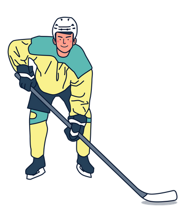 Male Ice hockey player  Illustration