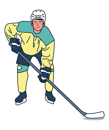 Male Ice hockey player Illustration