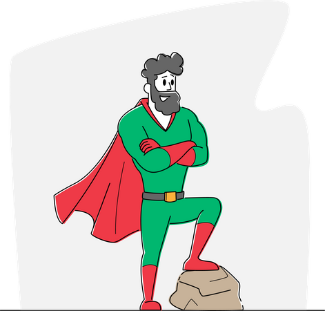 Male in Super Hero Costume Illustration