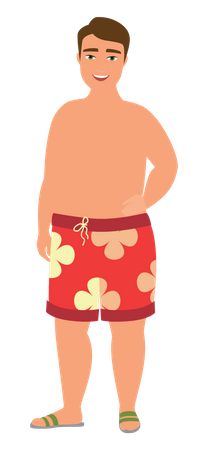 Male In Swimming Suit  Illustration