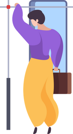 Male In Train  Illustration