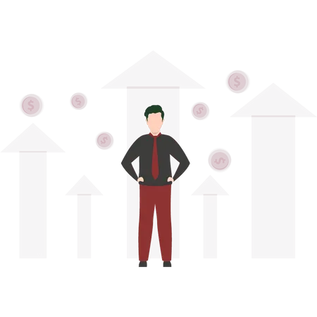 Male investor investing  Illustration