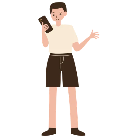 Male is using phone  Illustration