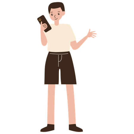 Male is using phone  Illustration