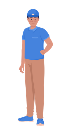 Male janitor in uniform posing  Illustration