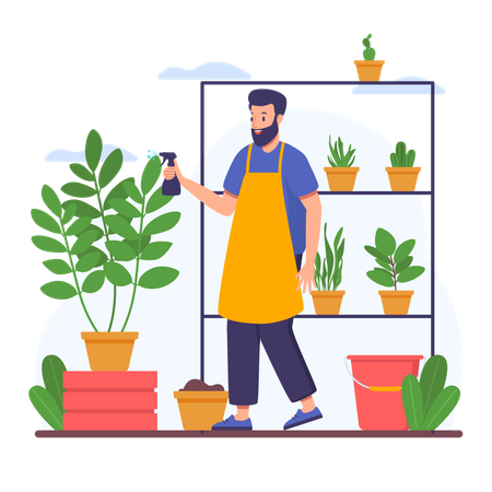 Jardinier masculin  Illustration