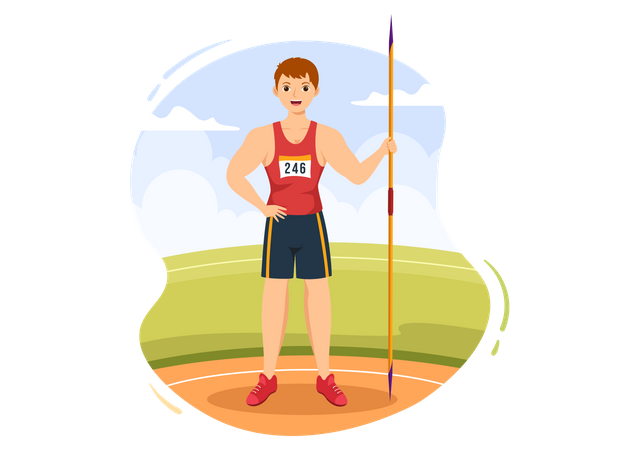 Male javelin thrower  Illustration