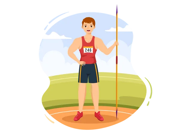 Male javelin thrower  Illustration