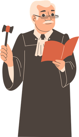 Male judge giving justice  Illustration