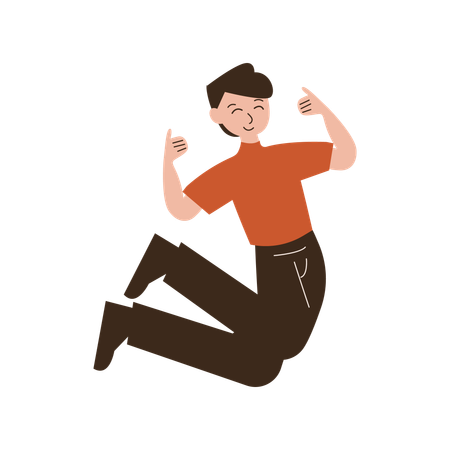 Male jumping in air  Illustration