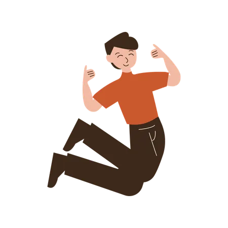 Male jumping in air  Illustration