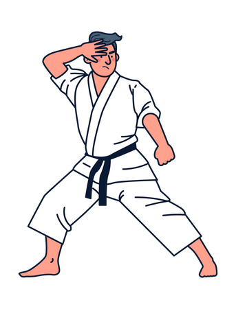 Male karate player Illustration
