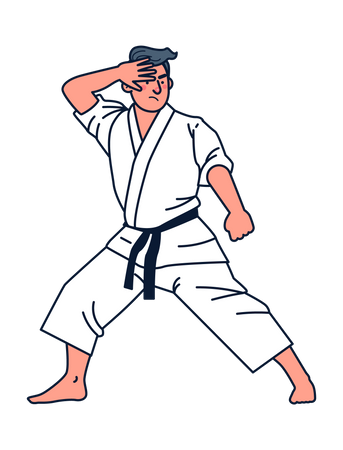 Male karate player  Illustration