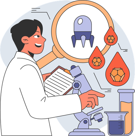 Male lab researcher  Illustration