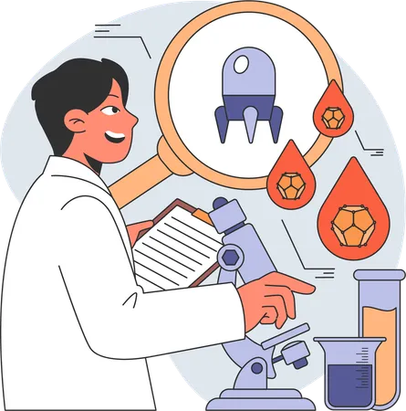 Male lab researcher  Illustration