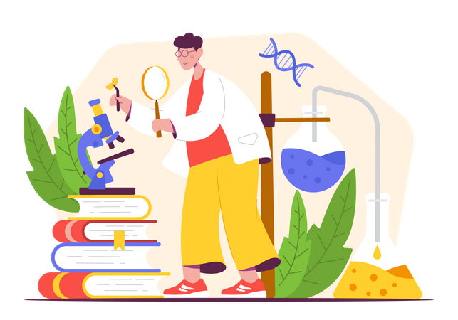 Male lab researcher Illustration