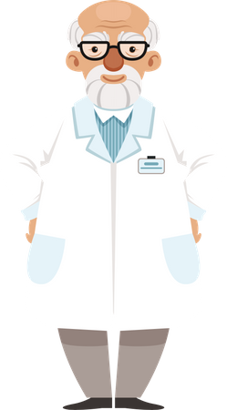 Male lab scientist standing Illustration
