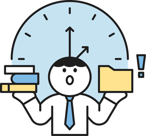 Male labor doing time management  Illustration