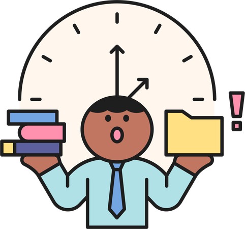 Male labor doing time management  Illustration