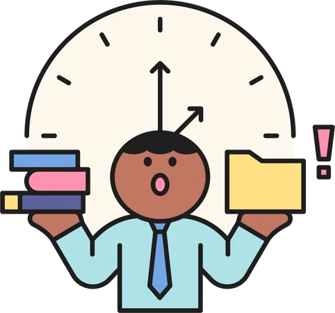 Male labor doing time management  Illustration