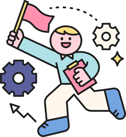 Male labor Flag  Illustration