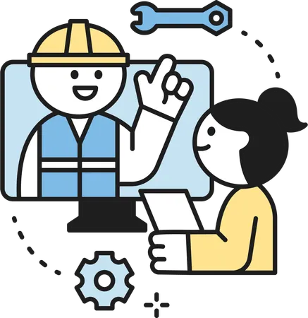 Male labor giving Safety instructions  Illustration