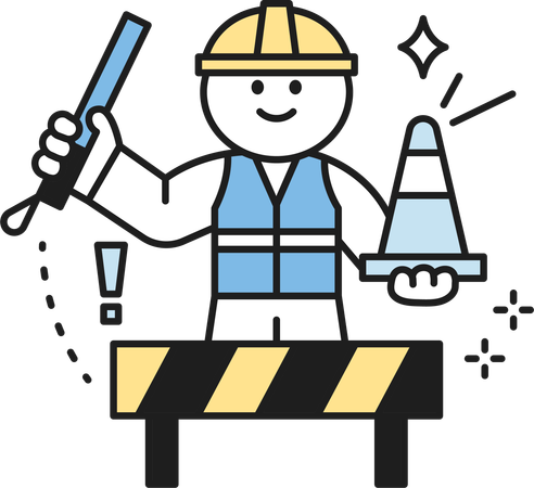 Male labor wearing safety helmet  Illustration