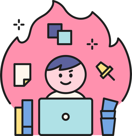 Male labor working at office  Illustration