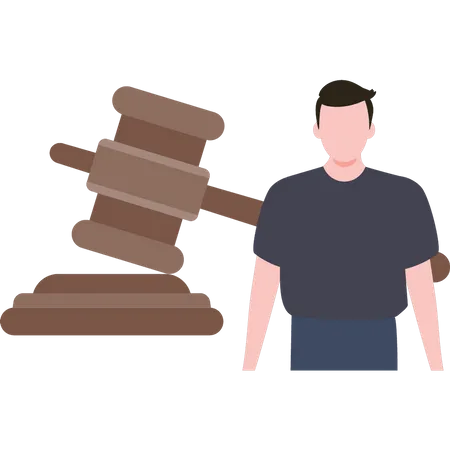 Male lawyer awaiting a court order  Illustration