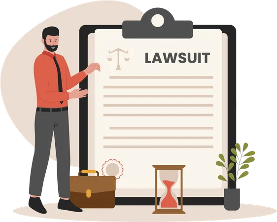 Male lawyer fight lawsuit  Illustration