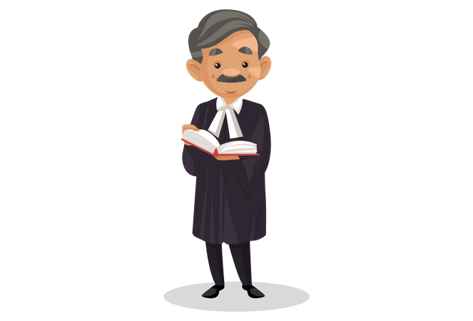 Male lawyer holding book in his hand  イラスト