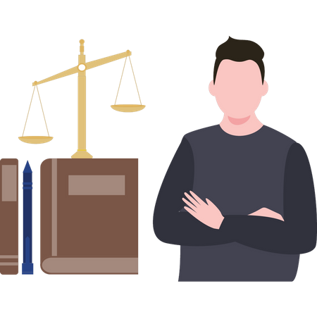 Male lawyer is studying law  Illustration