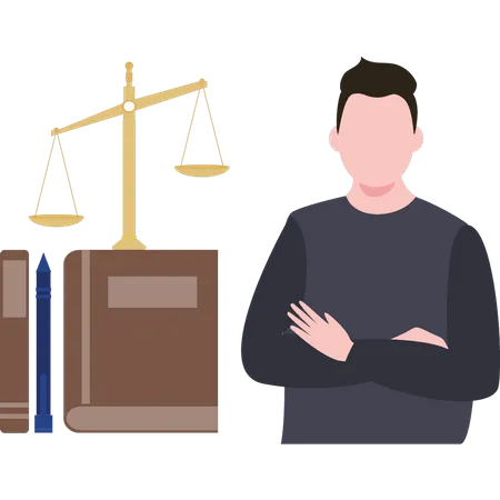 Male lawyer is studying law  Illustration