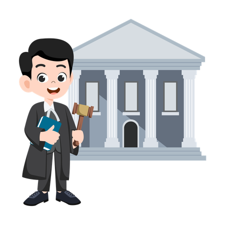 Male Lawyer with book  Illustration