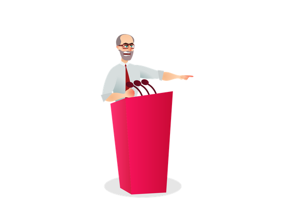 Male leader giving election speech  Illustration