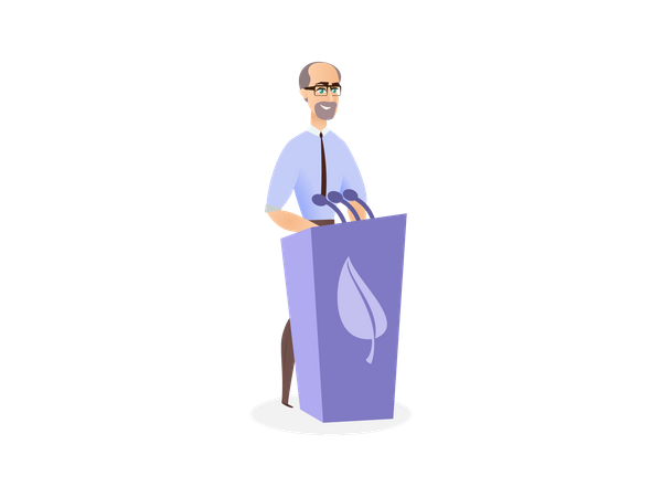 Male leader giving speech  Illustration