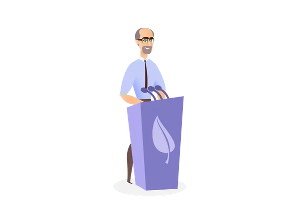 Male leader giving speech  Illustration