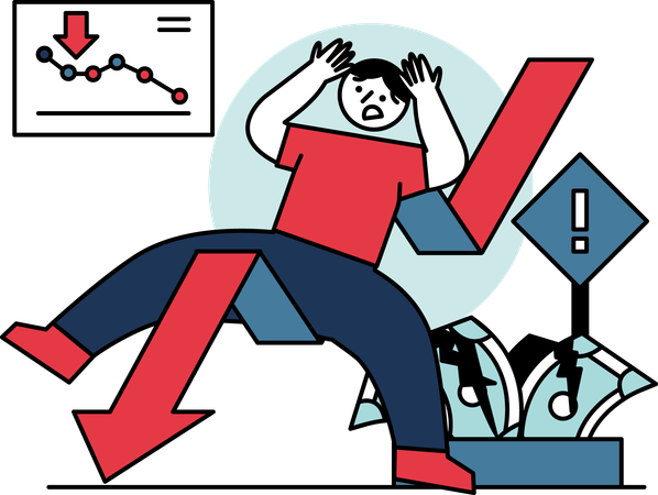 Male Loses in Stock Market  Illustration