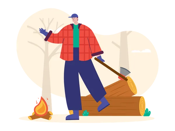 Male Lumberjack  Illustration