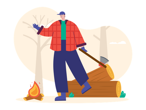 Male Lumberjack  Illustration