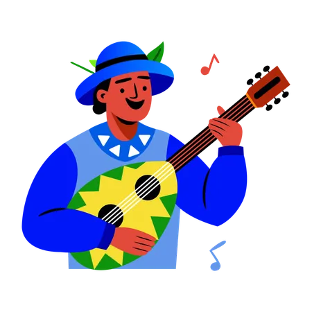 Male Lutenist  Illustration